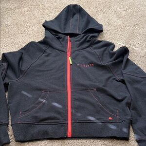 Vitality Women’s Black Hoodie with Neon Zipper